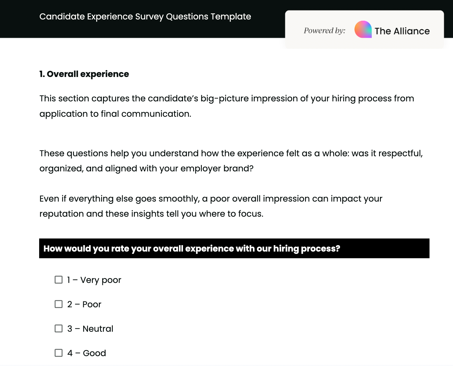 Candidate experience survey template (preview image)